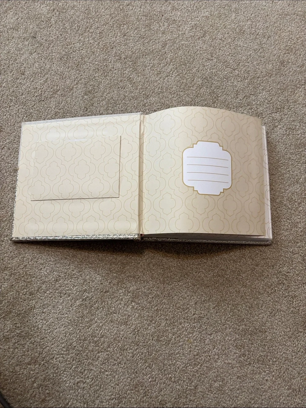 Nicole Miller Metallic Gold and Cream Textured Photo album